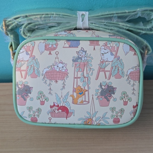 Loungefly Mint Trim Disney Cats/ Plant Pals Crossbody Bag - Picture 2 of 3